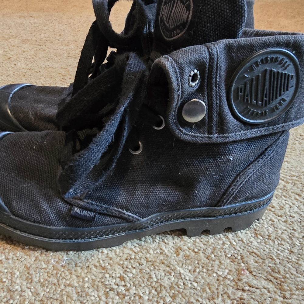 Womans black Palladium cuff boots 7 - Picture 5 of 6